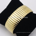 Unisex Jewelry 18K Gold Plated Wide Stainless Steel Elastic Bracelet